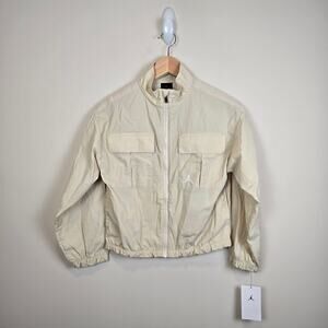 Jordan Girls Size M/10-12 Jumpman Woven Taping Jacket Windbreaker Legend Brown